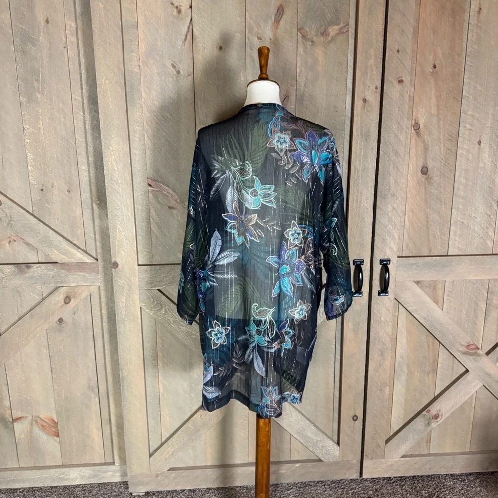 Amoressa Allanna Siracha sheer swimsuit coverup with floral print One Size / OS